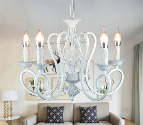 Retro industrial wrought iron chandelier vintage suspended - vue 5 sur 6