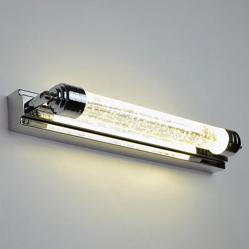 Modern Minimalist Crystal Vanity Mirror with LED Lights - vue 3 sur 7