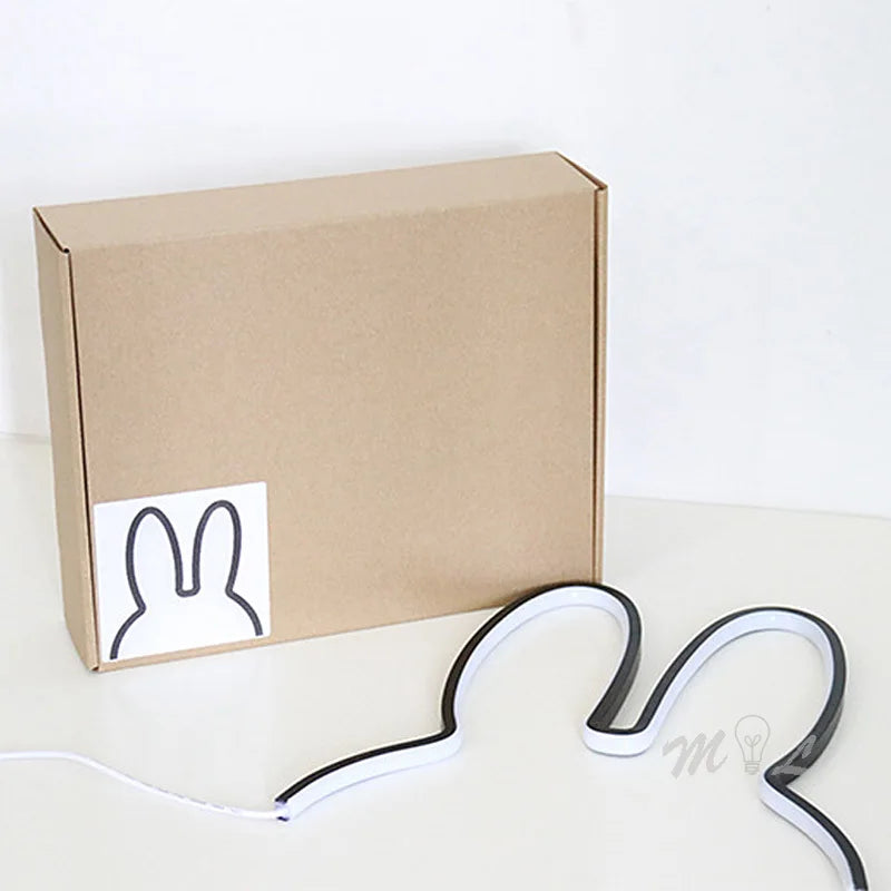 Modern LED rabbit night light for children christmas gift - vue 4 sur 8