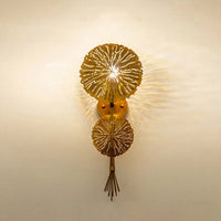 Luxury lotus leaf decorative modern wall light for living room and hotel