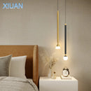 Simple creative pendant light with long glass and aluminium cable