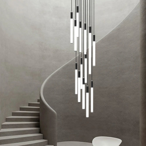 Modern spiral LED chandelier for indoor lighting - vue 4 sur 12
