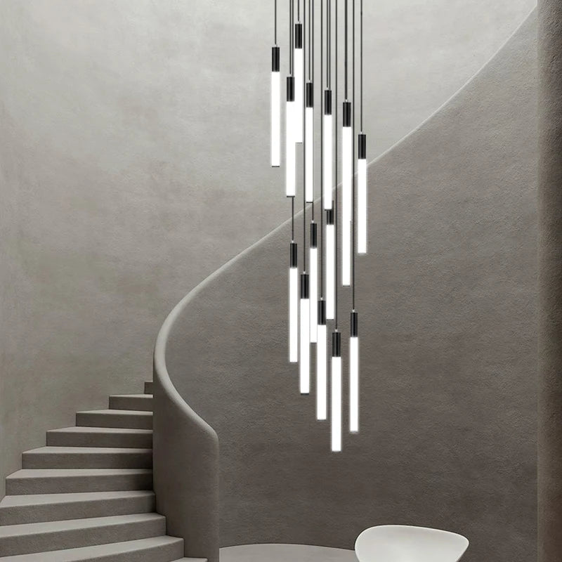 Modern spiral LED chandelier for indoor lighting - vue 3 sur 12
