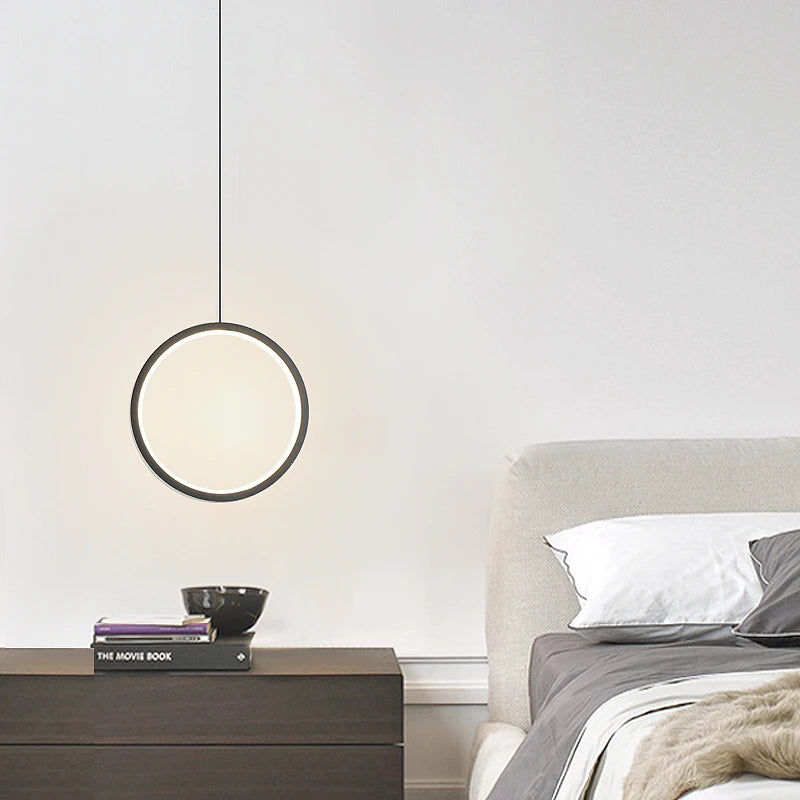 Modern round pendant light for lateral LED lighting - vue 6 sur 12