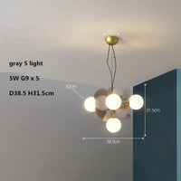 Colourful acrylic glass globe LED chandelier for children