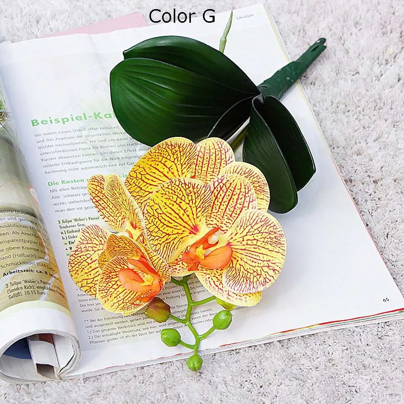 Mini artificial orchid branch for wedding and home decoration - vue 9 sur 13