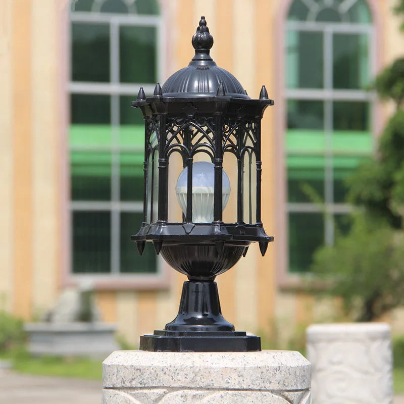 lampe pilier d'extérieur rétro pour éclairage de paysage - vue 3 sur 8