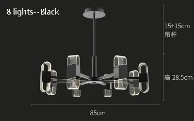 Luxury designer chandelier for elegant Nordic lighting - vue 8 sur 17