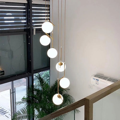 Modern Nordic glass chandelier for interior décor - vue 3 sur 16