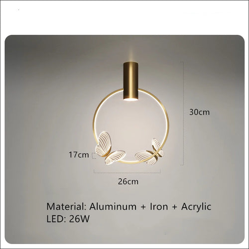 Modern romantic butterfly acrylic wall light - vue 15 sur 17