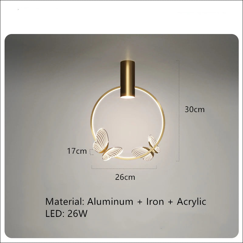 Modern romantic butterfly acrylic wall light - vue 14 sur 17