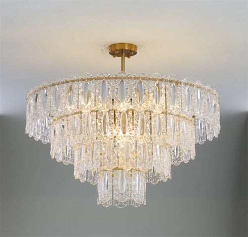 Artistic round glass chandelier for modern interiors - vue 3 sur 15