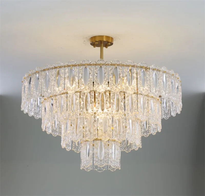 Artistic round glass chandelier for modern interiors