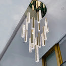 Gold LED crystal chandelier for elegant and refined indoor lighting