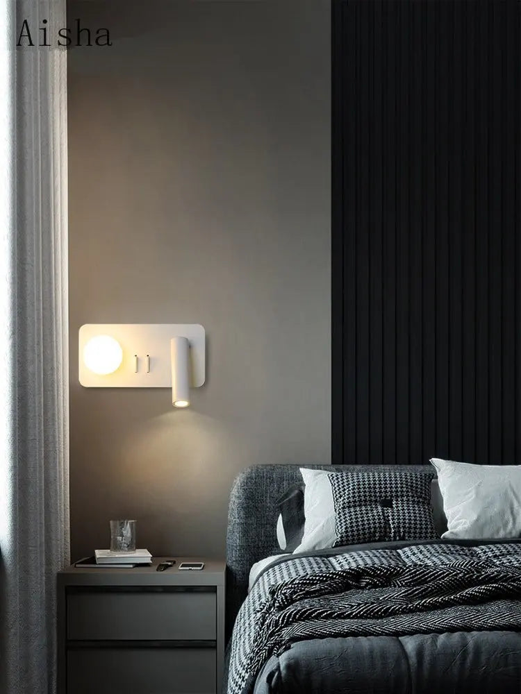 Modern rotating LED wall light for decorative interiors - vue 3 sur 10