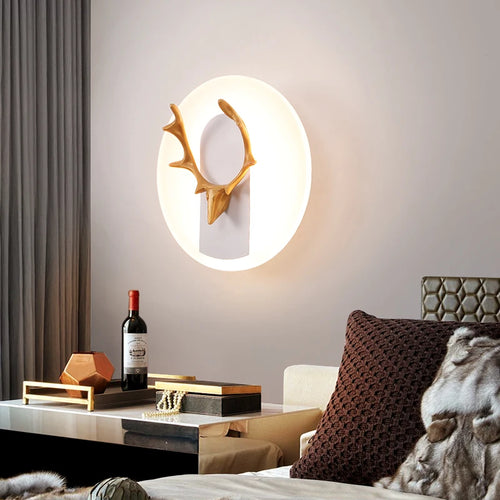 Modern decorative LED wall light in iron and acrylic - vue 6 sur 10