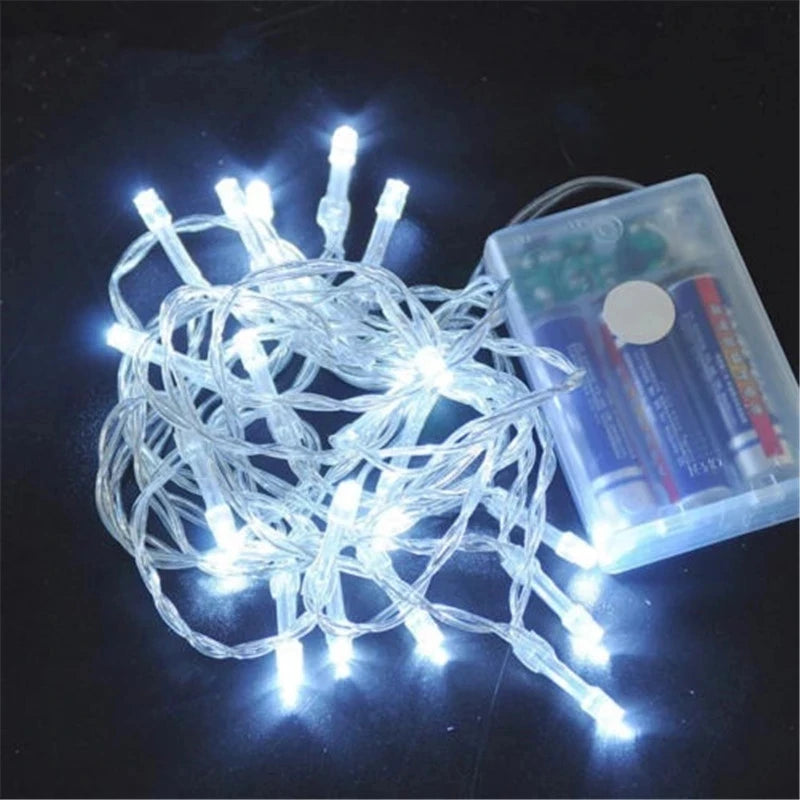 Battery powered LED string lights for parties and decorations