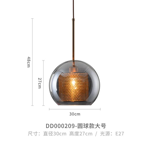 Modern glass pendant light for elegant interior decor - vue 15 sur 17