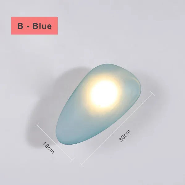 Modern nordic LED wall light pebble design for bedroom and staircase - vue 11 sur 21