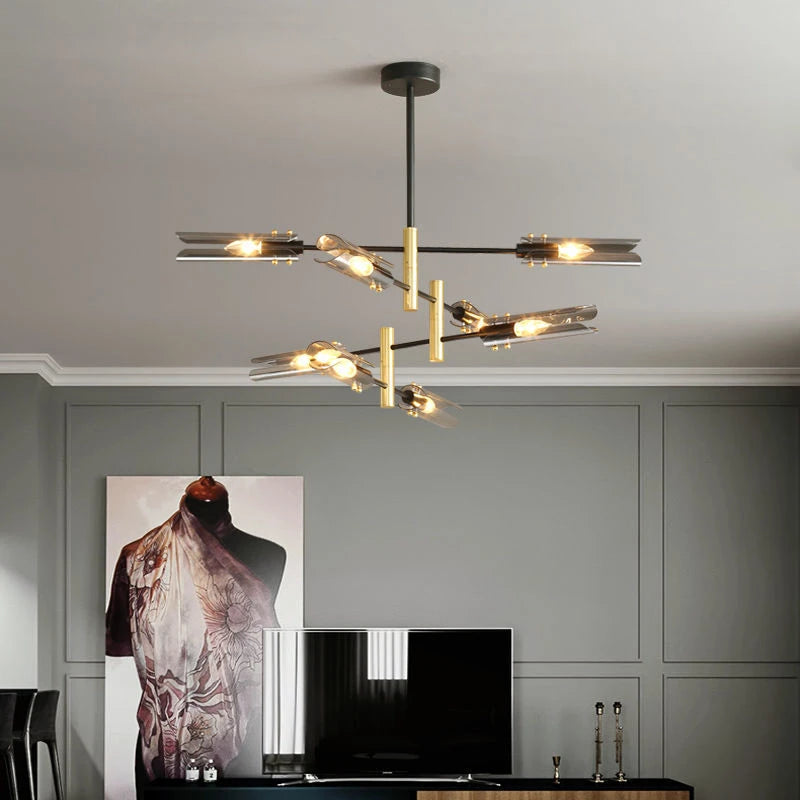 Nordic glass chandelier with creative design - vue 3 sur 12