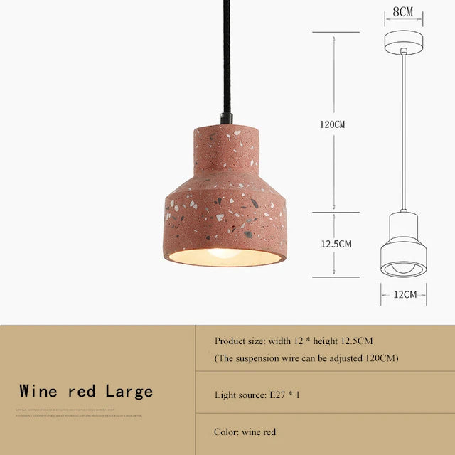 Modern terrazzo pendant light, Nordic design, multiple colours, LED