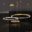 Modern LED ceiling light with brushed gold ring