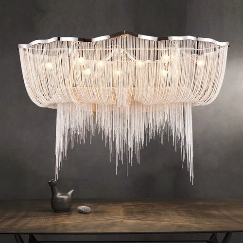 Modern aluminium tassel pendant light for decorative indoor lighting - vue 6 sur 8