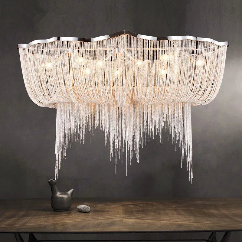 Modern aluminium tassel pendant light for decorative indoor lighting - vue 5 sur 8