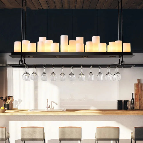 Nordic luxury dining room LED glass chandelier for kitchen island and living room - vue 4 sur 20
