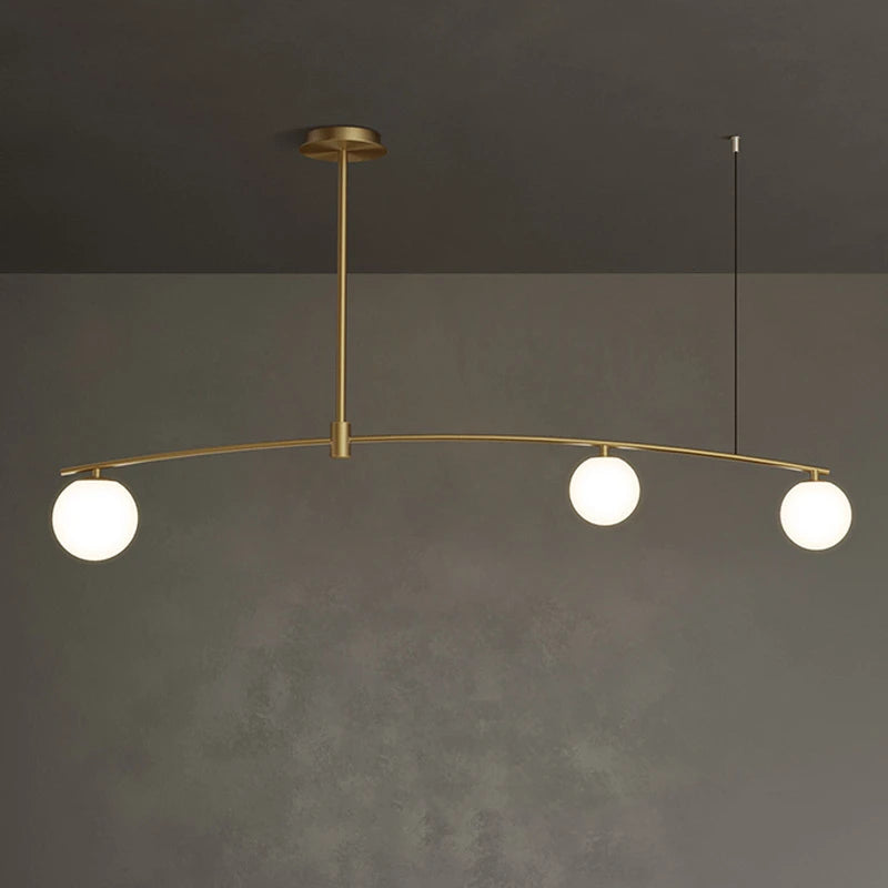 Modern metal and glass chandelier for Nordic interiors - vue 5 sur 9