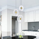 Minimalist round aluminium and glass pendant light for contemporary spaces