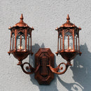 Outdoor double head wall light european retro waterproof style