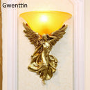 Modern goddess angel art deco wall light with elegant design for interiors