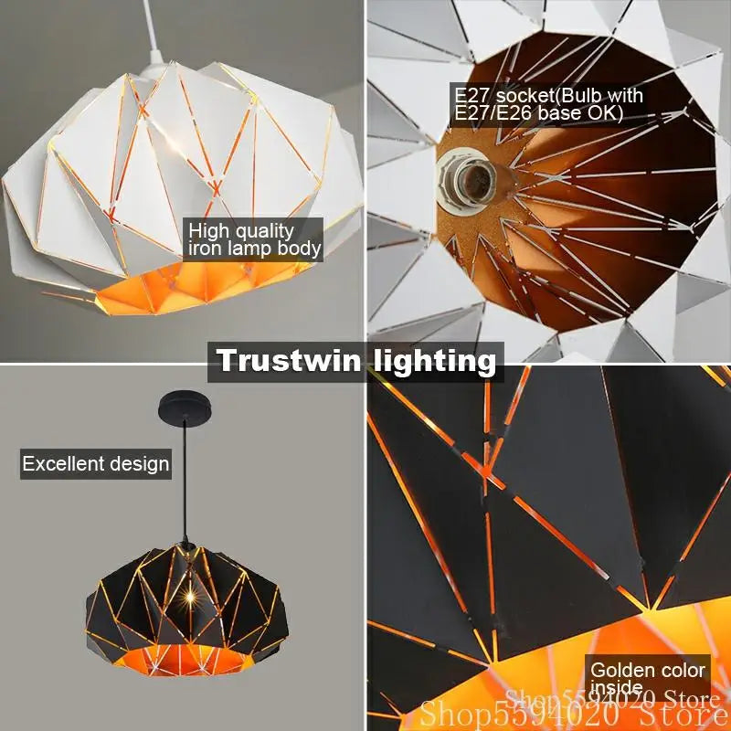 Modern iron chandelier with nordic design for elegant interiors - vue 5 sur 9