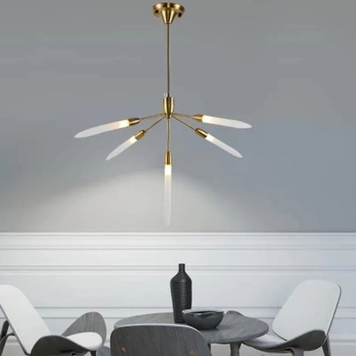 Minimalist floral design LED pendant chandelier - vue 7 sur 9