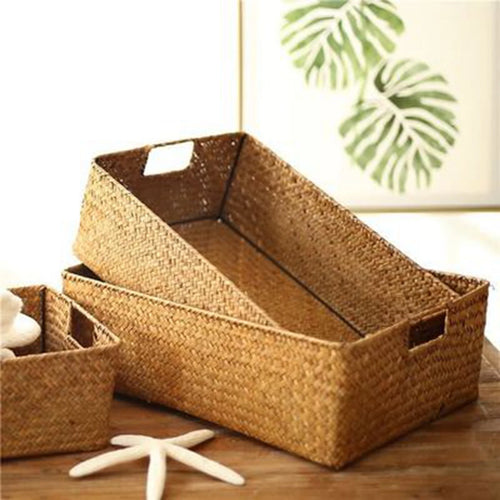 woven seagrass basket for fruit and storage