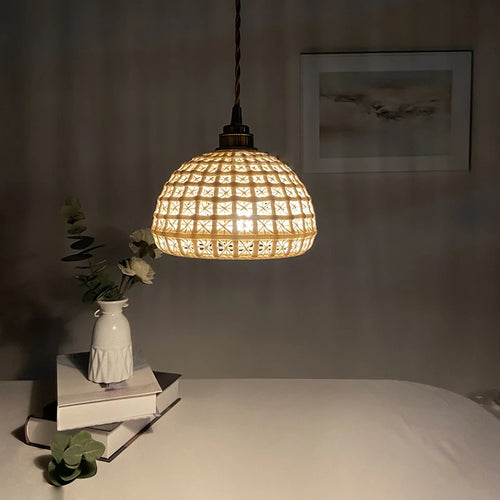 Modern ceramic LED pendant light for home decoration - vue 3 sur 7