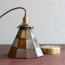 Vintage brass and glass pendant light for kitchen