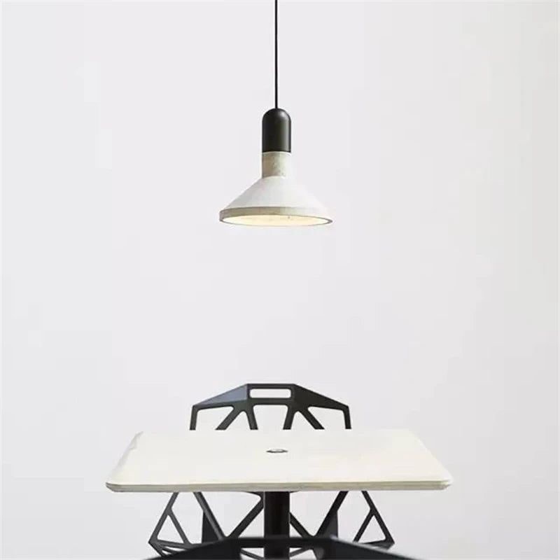 Industrial concrete pendant light for café and restaurant