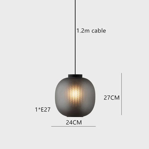 Retro smoked glass pendant light industrial indoor design