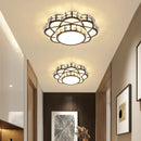 Luxury decorative crystal LED ceiling light with flowers