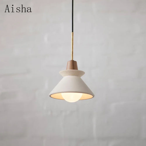 Nordic cement pendant light for creative spaces - vue 3 sur 7