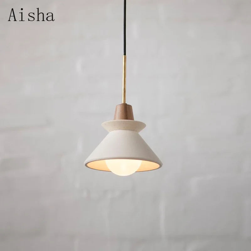 Nordic cement pendant light for creative spaces - vue 3 sur 7