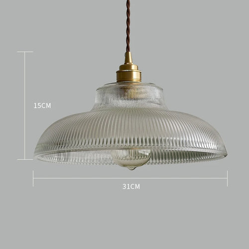 Nordic vintage striped glass pendant light