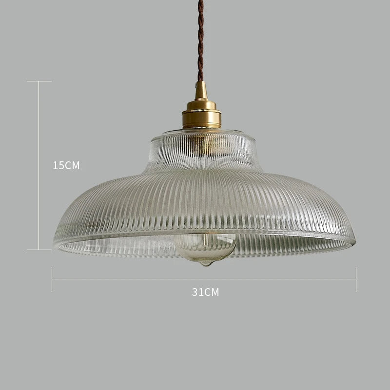 Nordic vintage striped glass pendant light