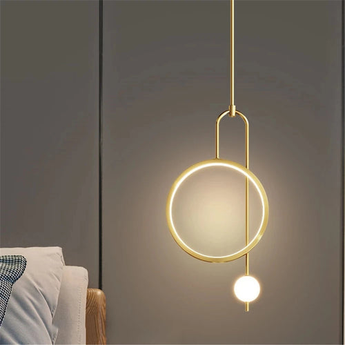 Nordic design LED ring pendant light for modern interior décor - vue 4 sur 8