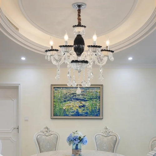 lustre moderne en cristal pour décoration intérieure lumineuse - vue 5 sur 6