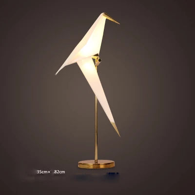Postmodern iron and acrylic lamp for bird lovers