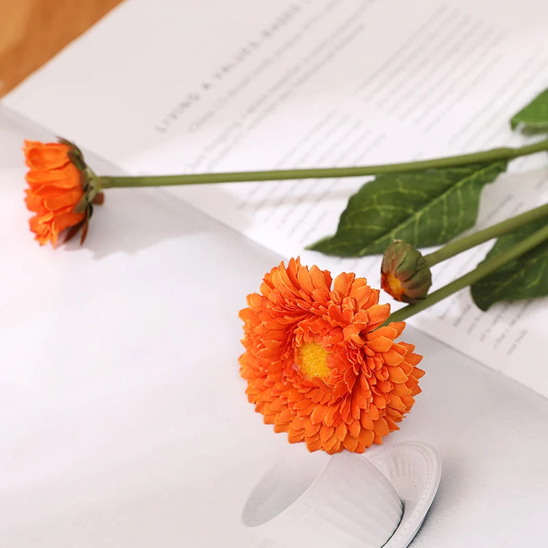 Artificial calendula flowers for wedding and party decoration - vue 8 sur 12