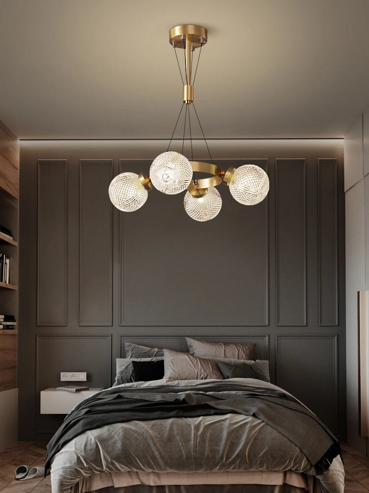 lustre en cuivre postmoderne design nordique pour éclairage élégant - vue 5 sur 10